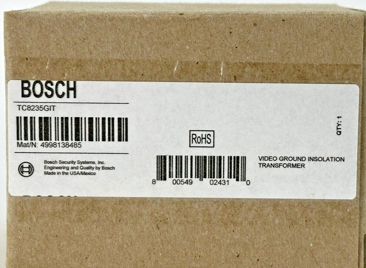 Bosch TC8235GIT Ground Loop Isolation Transformer for Video/Data Lines 75Ohm BNC