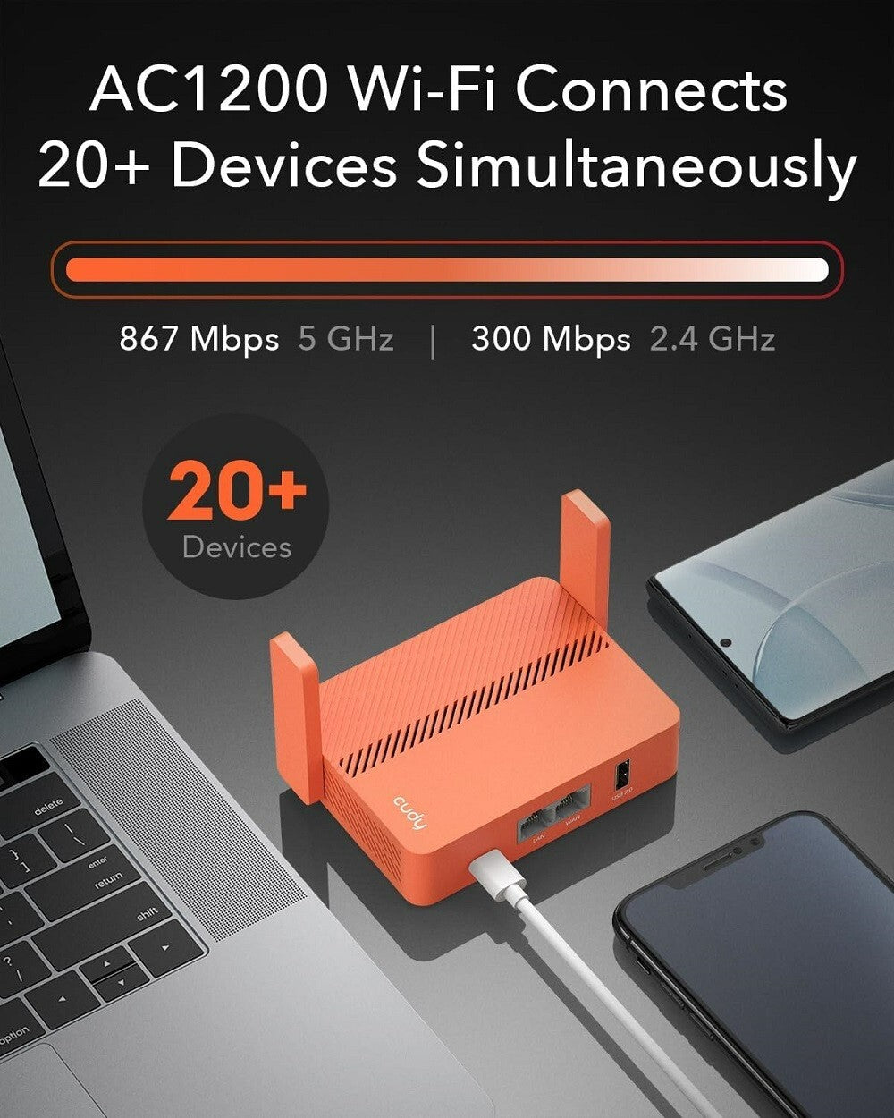 Cudy TR1200 | AC1200 Pocket-Sized Wi-Fi Travel Router / Extender / Repeater