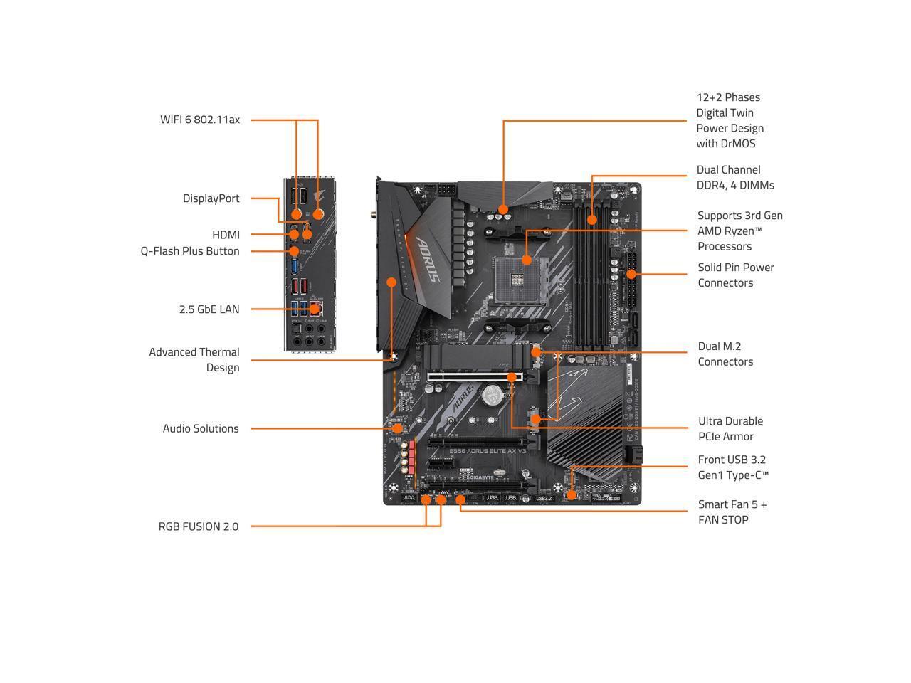 GIGABYTE B550 AORUS ELITE AX V3 MB GIGABYTE|B550 AORUS ELITE AX V3 R MB