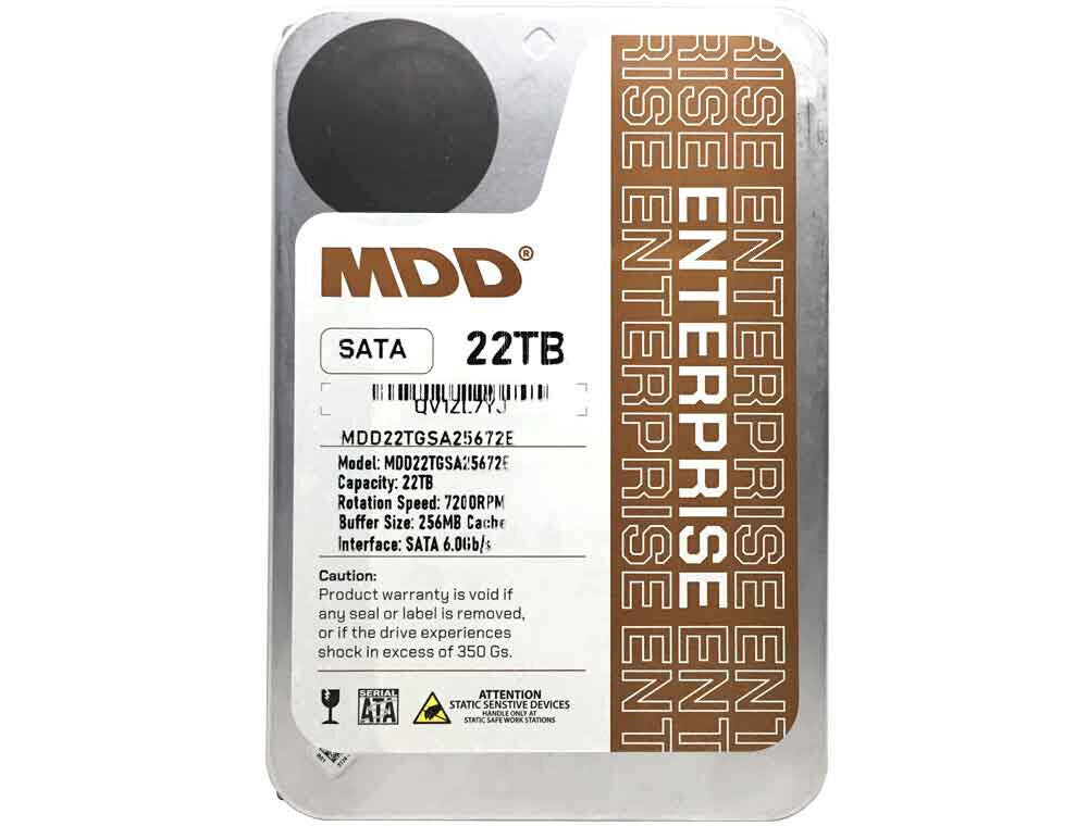 MDD 22TB 7200RPM 256MB Cache SATA 6.0Gb/s 3.5" Enterprise Hard Drive