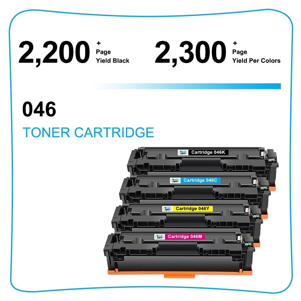 4x 046 Toner Cartridge for Canon imageCLASS MF731cdw MF733cdw MF735cdw LBP654Cdw