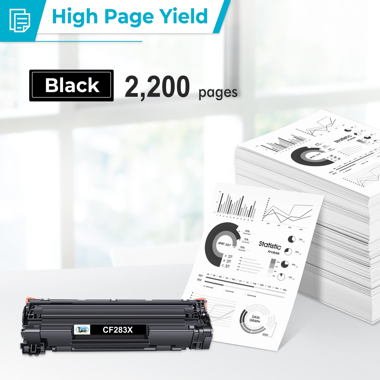 10PK Compatible For HP CF283X 83X Toner Cartridge LaserJet Pro MFP M225dn M225dw