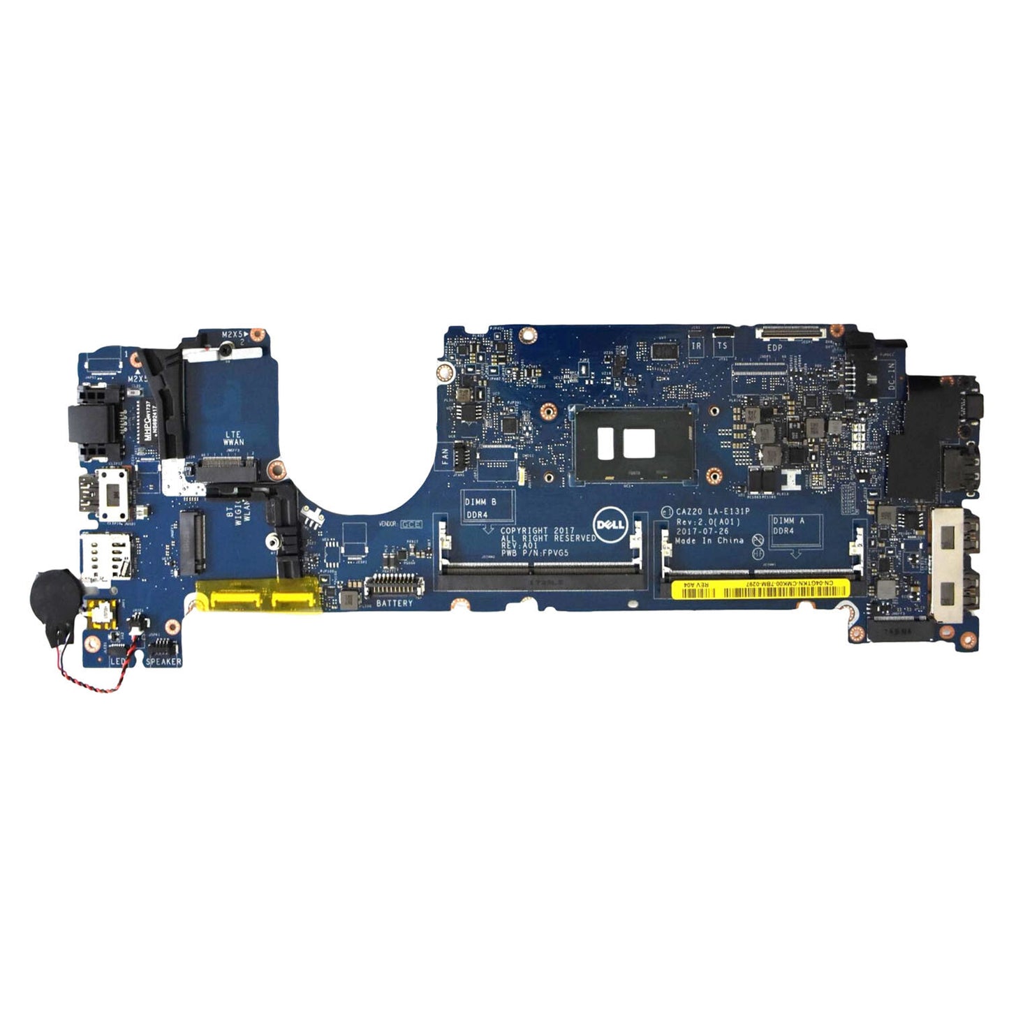 Dell Latitude 7480 E7480 Motherboard I7-6600U 2.60 GHz CPU DDR4 LA-E131P 4GTKN