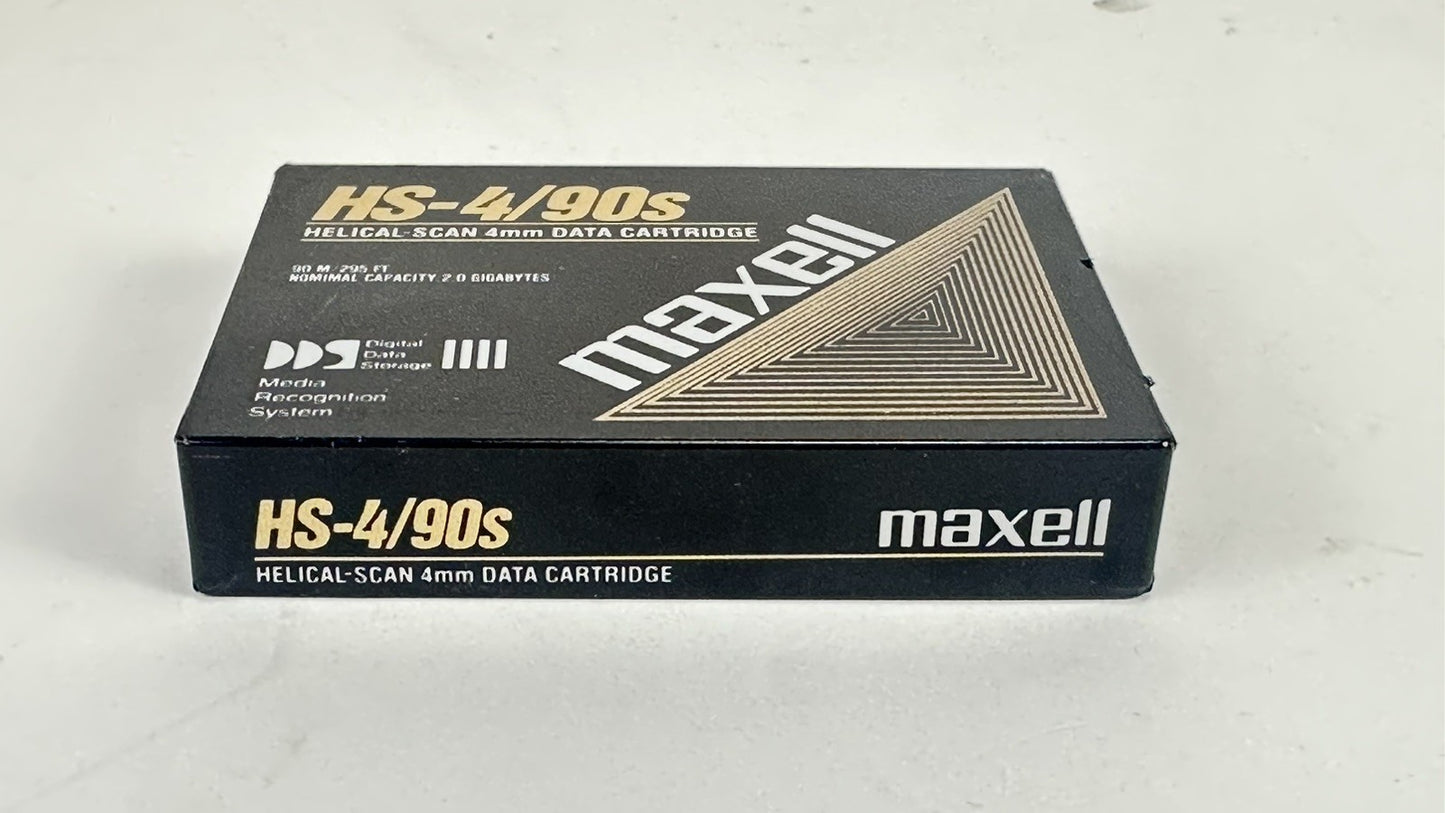 New Maxell HS-4/90s Helical Scan 4mm Data Cartridge 2GB 90m 295ft DDS Sealed