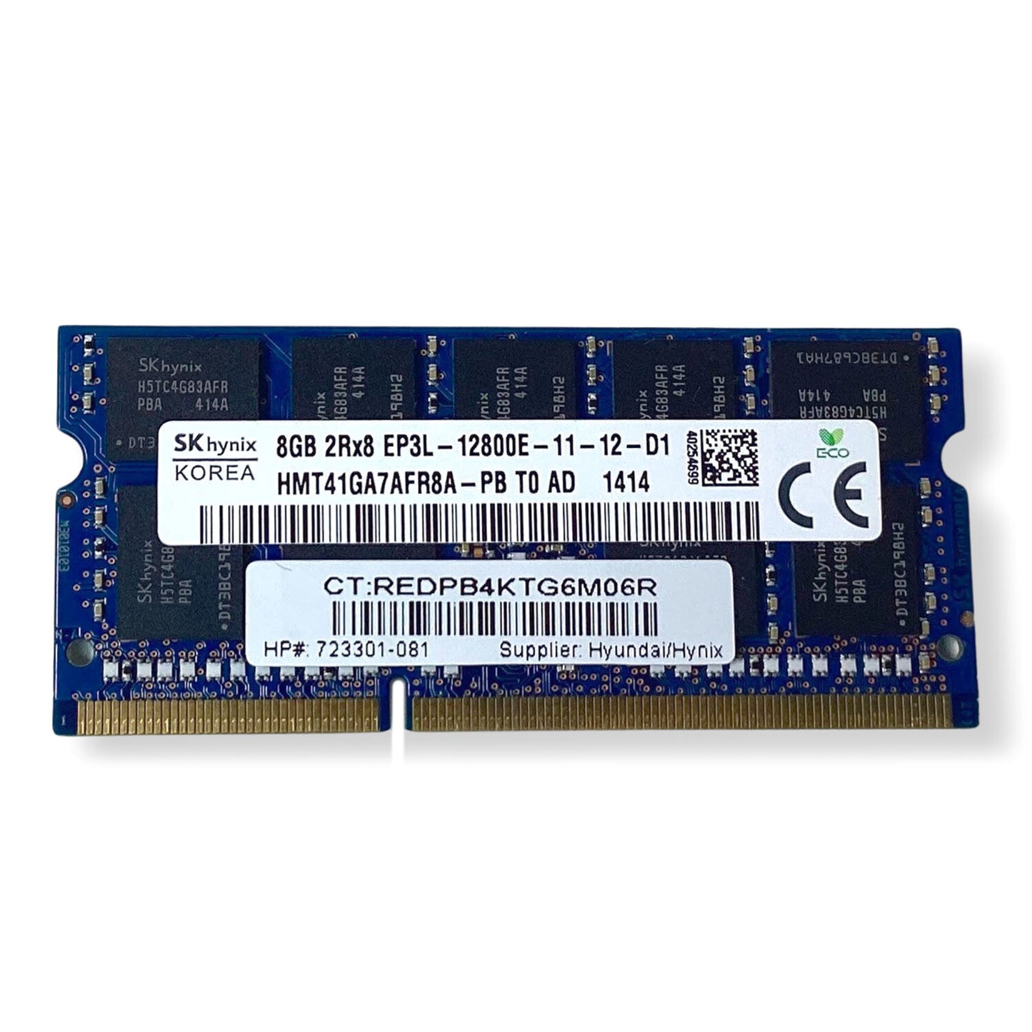 Lot of 3 SK Hynix 8GB DDR3-1600 SODIMM PC3L-12800E Dual Rank x8 Memory Module