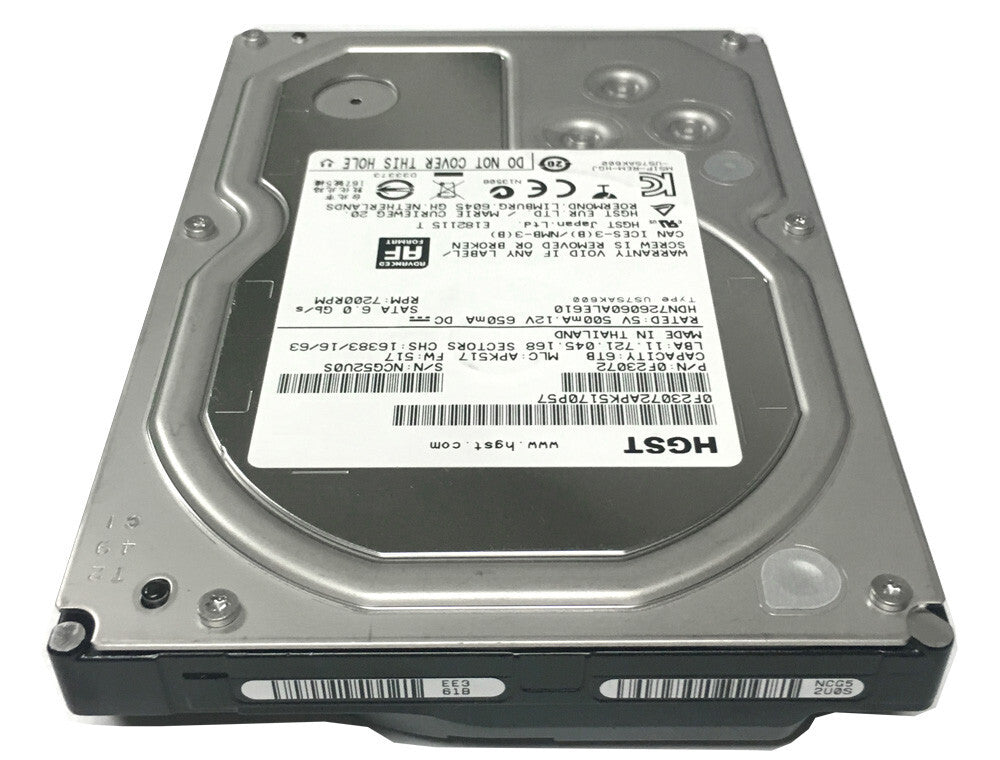 HGST 6TB 64MB Cache 7200RPM SATA 6.0Gb/s 3.5" NAS Hard Drive - HDN726060ALE610