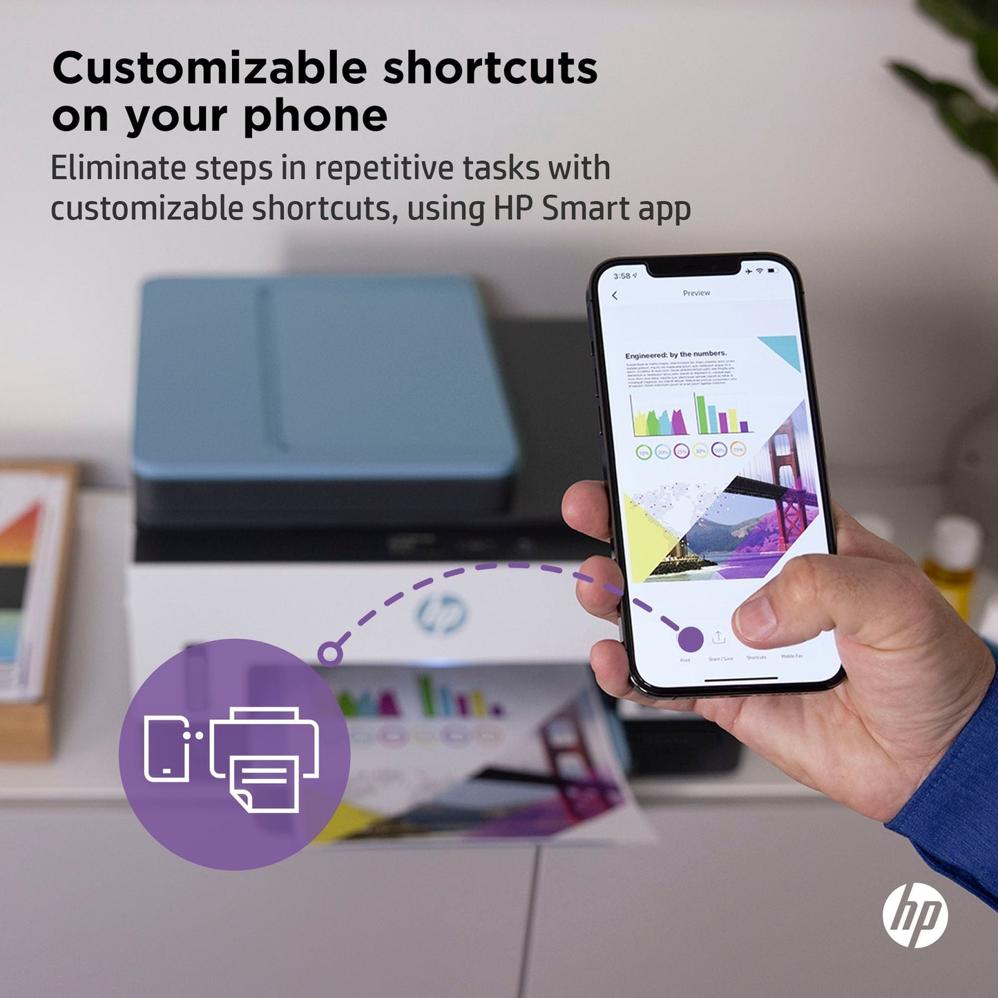 HP Smart Tank 7602e All-in-One InkJet Printer, Color Mobile Print, Copy, Scan,