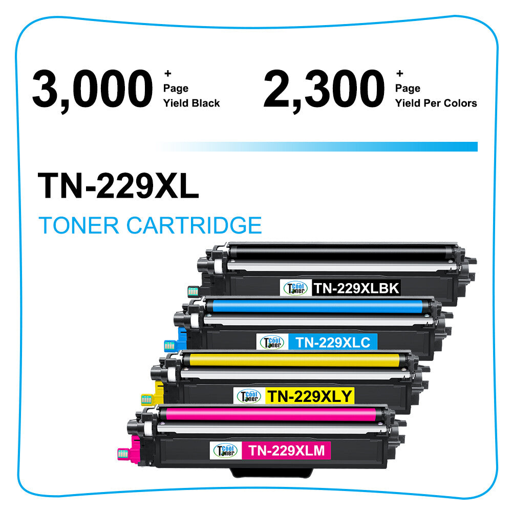 4PK TN229XL TN229 Toner Cartridge For Brother HL-L3280CDW MFC-L3780CDW L8395cdw
