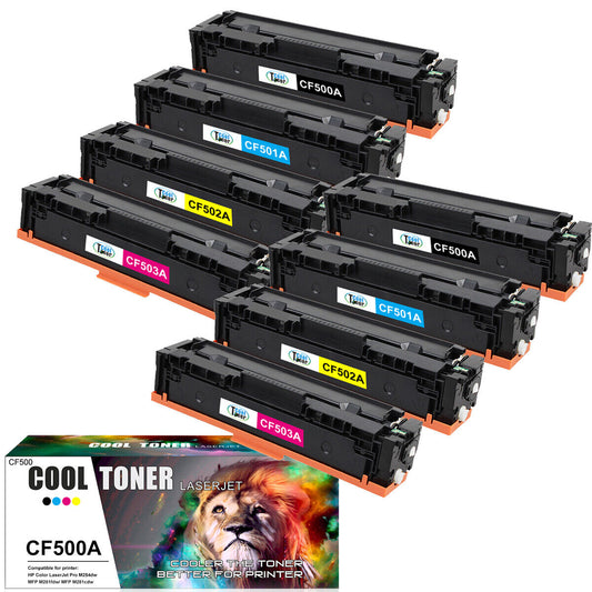 8 CF500A 202A Compatible With HP Color LaserJet Pro M254dw M281cdw M281fdw Toner