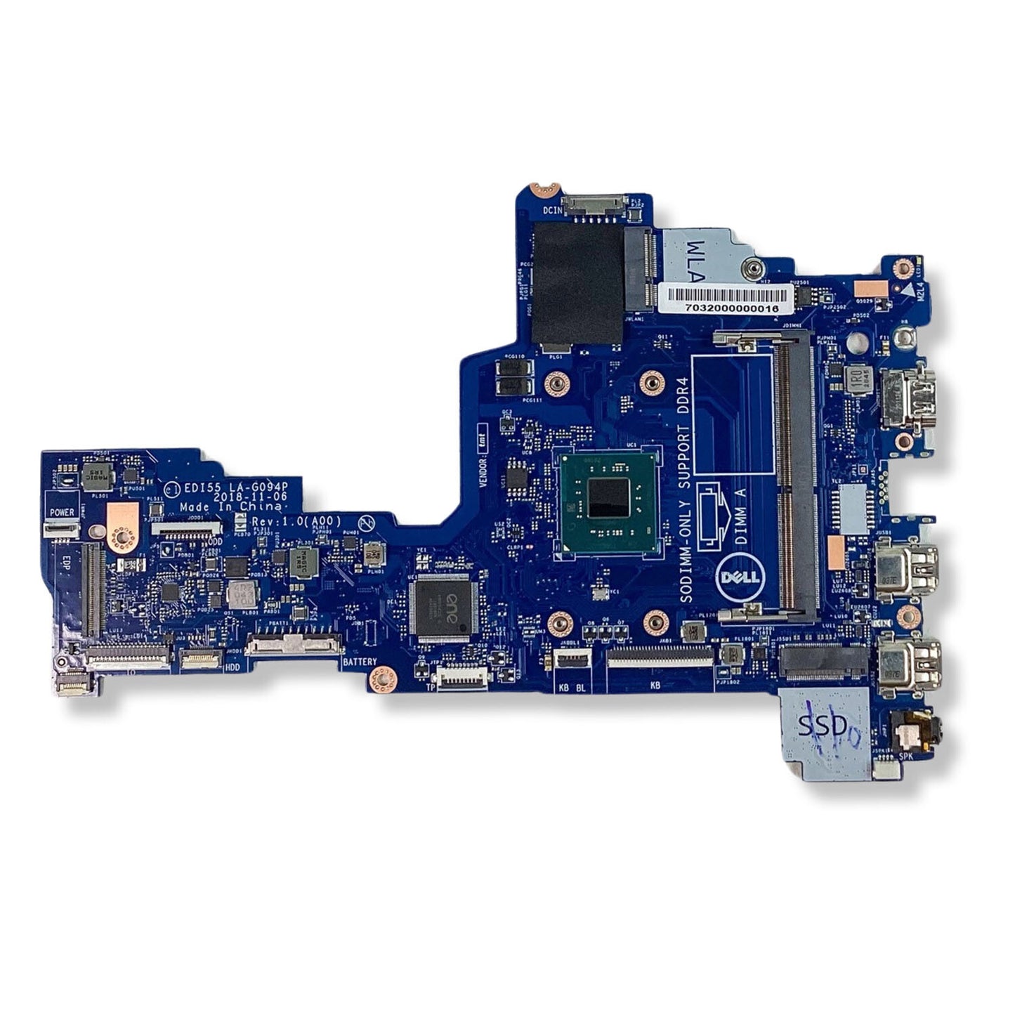 Dell Inspiron 14 3482 Motherboard System Board Intel Celeron N4000 1.1Ghz 887W5