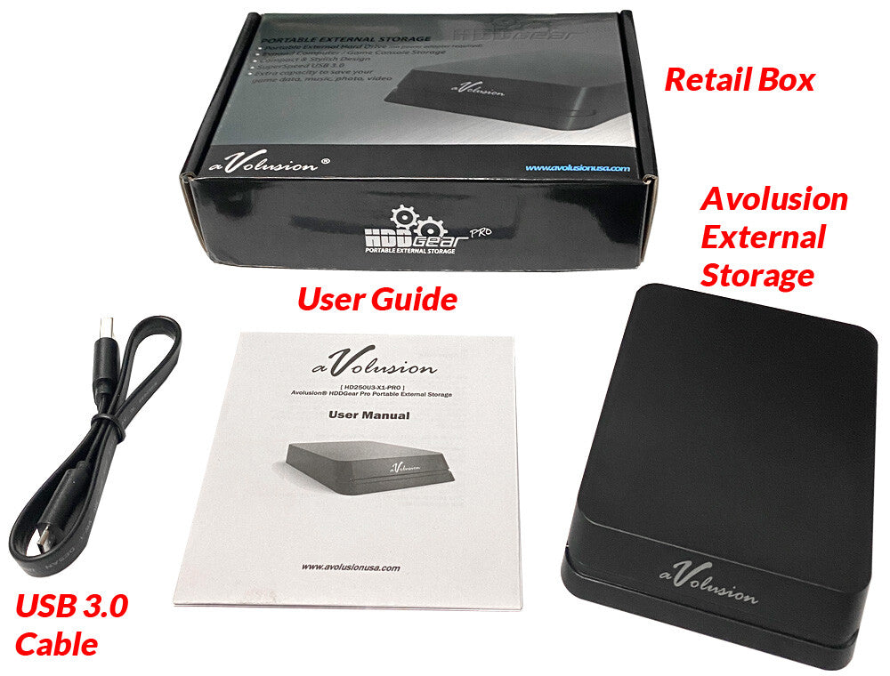 Avolusion Mini HDDGear Pro 1TB USB 3.0 External Hard Drive (PS4 Pre-Formatted)