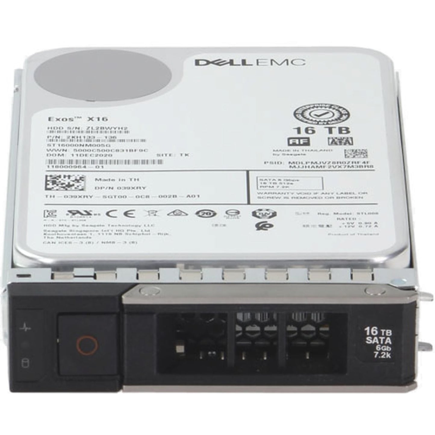 Dell 16TB 7.2K 512e 6Gbps SATA 3.5 HDD Exos X16 (39XRY)