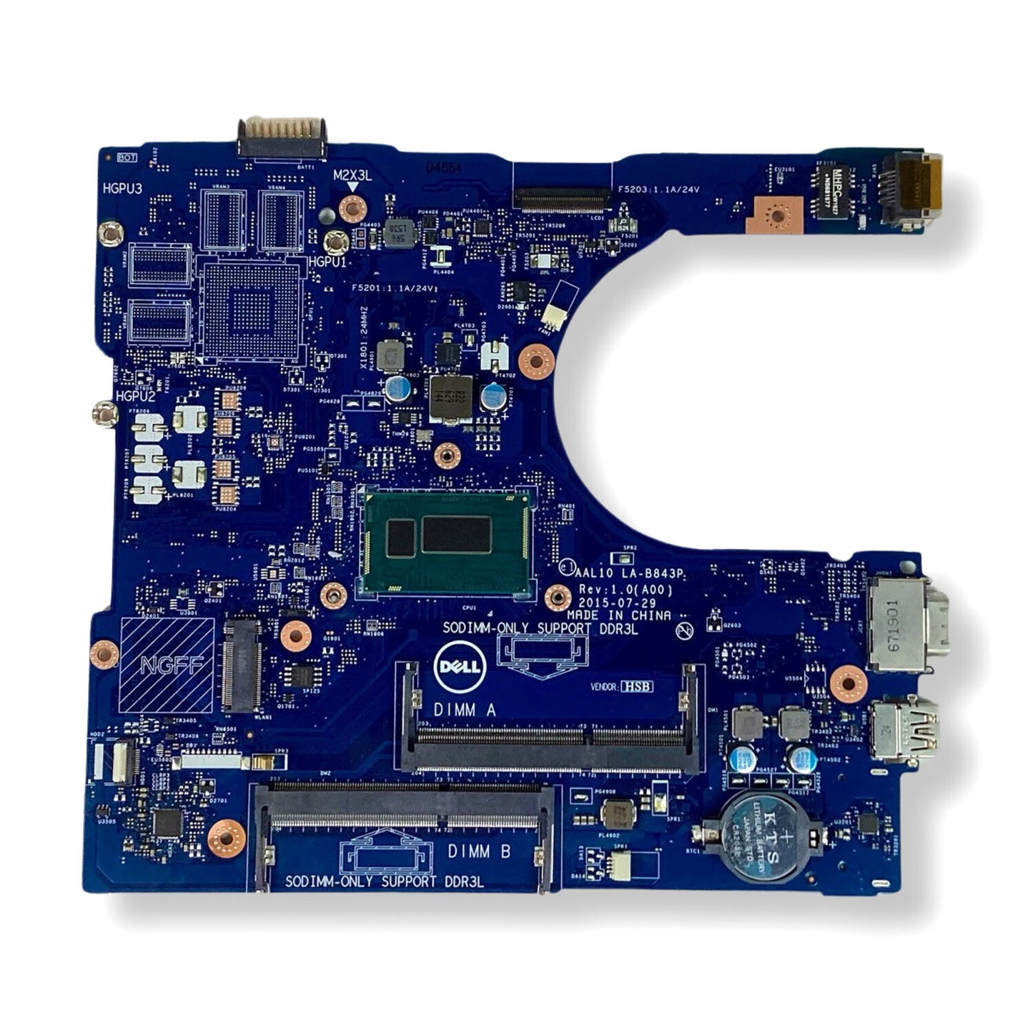 Dell Vostro 14 5458 Motherboard Intel 1.7 GHz Core I3-4005u DDR3 SDRAM 730VM