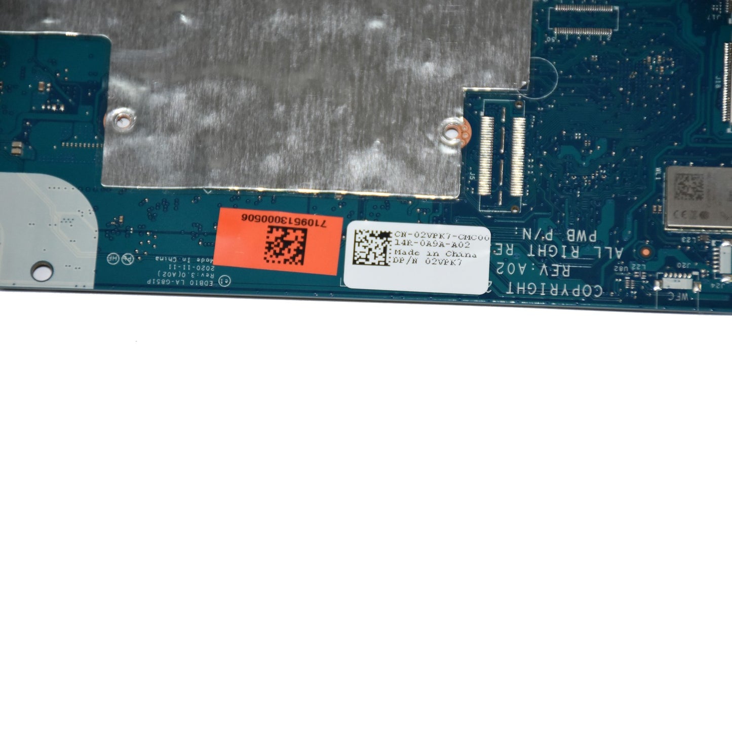 Dell Chromebook 3100 Motherboard Celeron N4020 4GB RAM 32GB eMMC LA-G851P 2VPK7