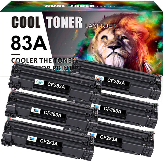 6PK CF283A 83A Black Toner Compatible with HP LaserJet Pro M127fw M125nw M225dn