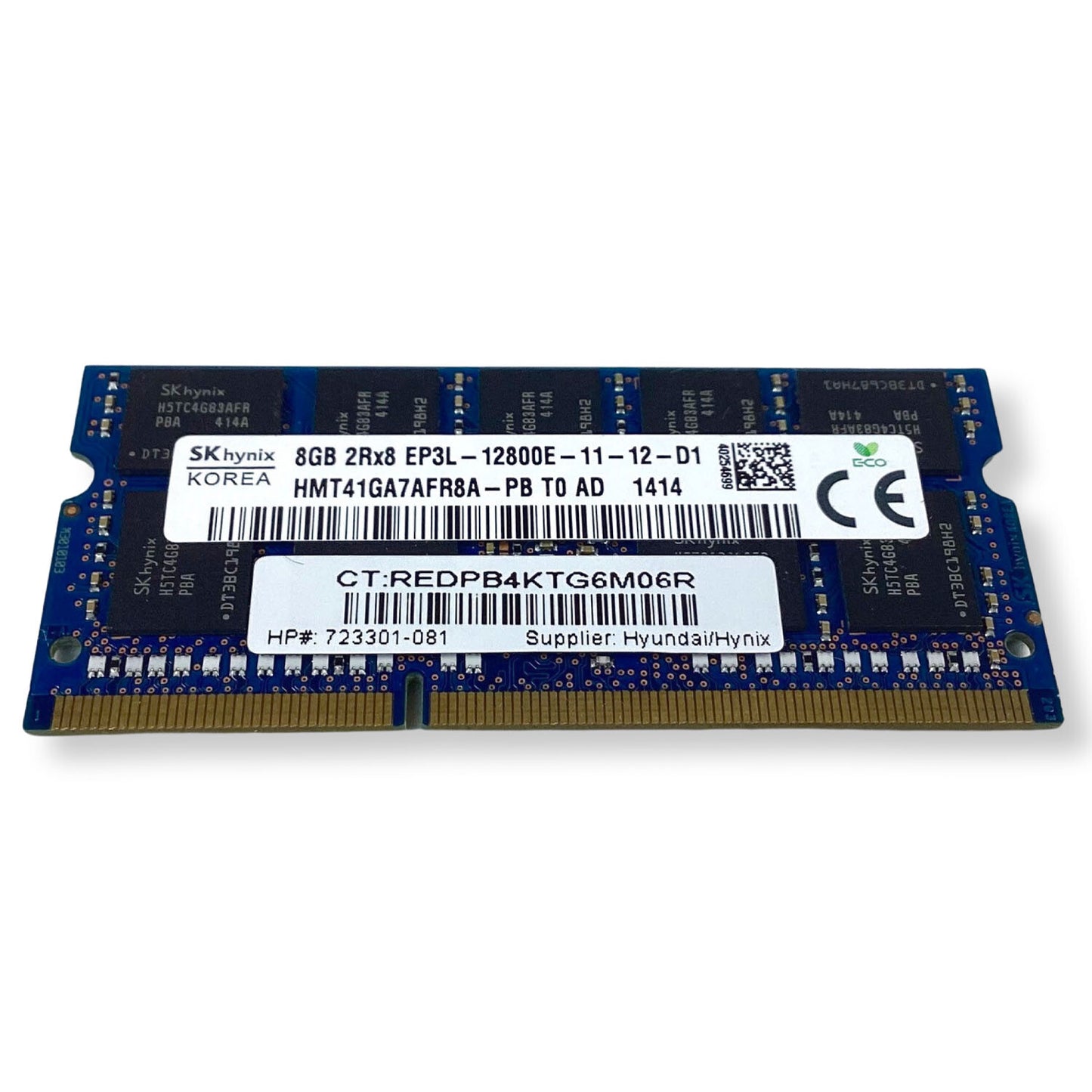 Lot of 3 SK Hynix 8GB DDR3-1600 SODIMM PC3L-12800E Dual Rank x8 Memory Module