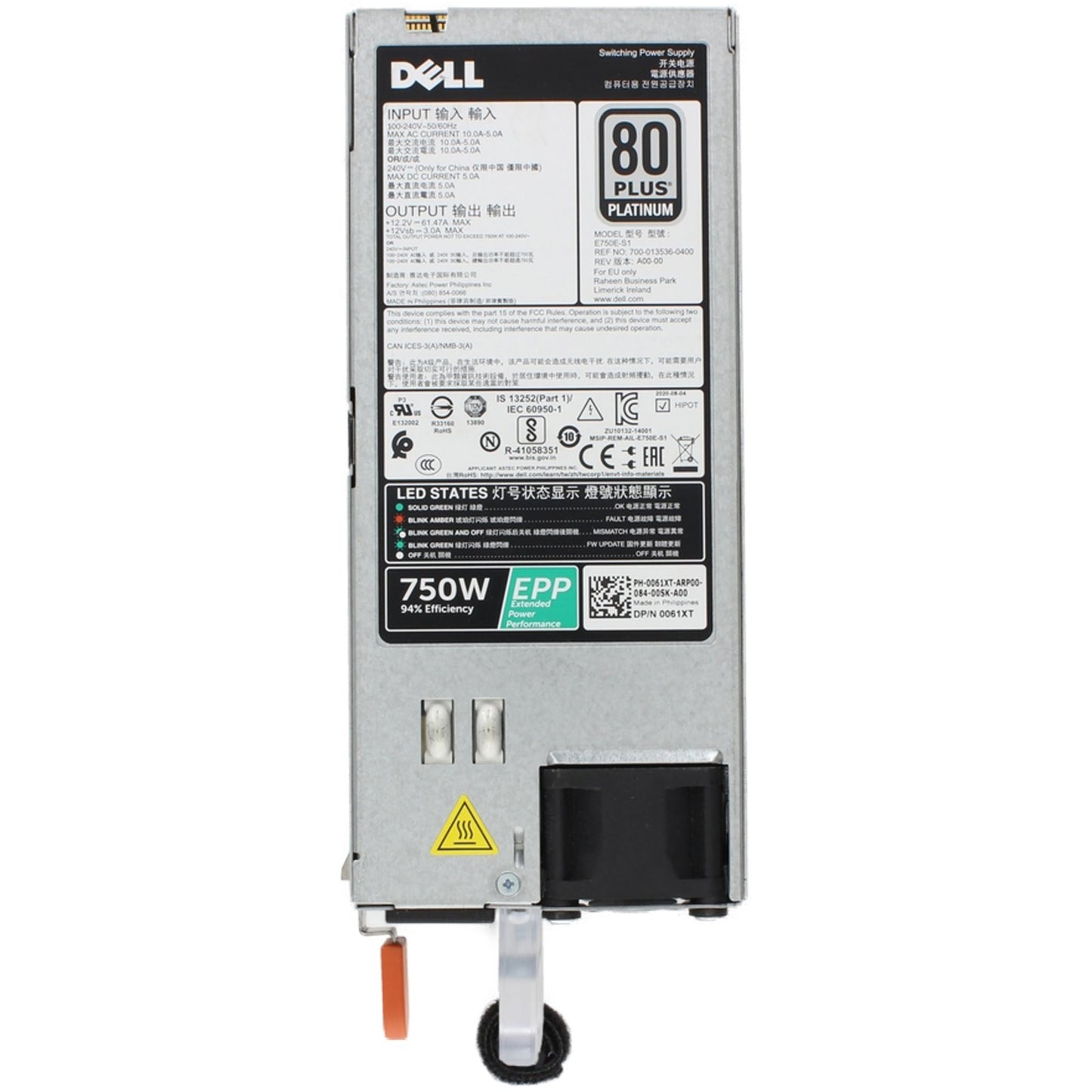 Dell 750W EPP 80+ Platinum PSU (061XT)
