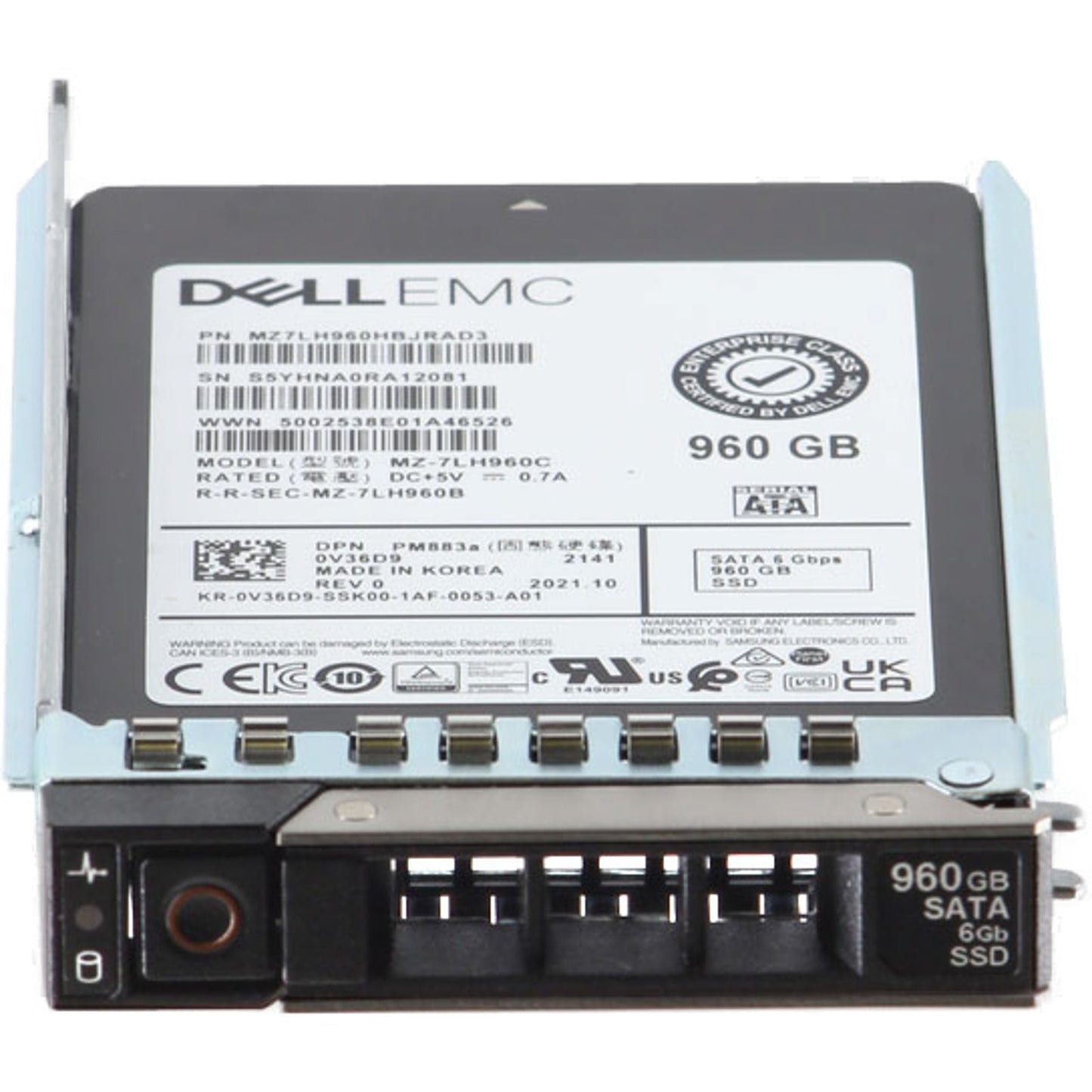 Dell 960GB 6Gbps SATA RI TLC 7mm 2.5 SSD PM883a (V36D9)