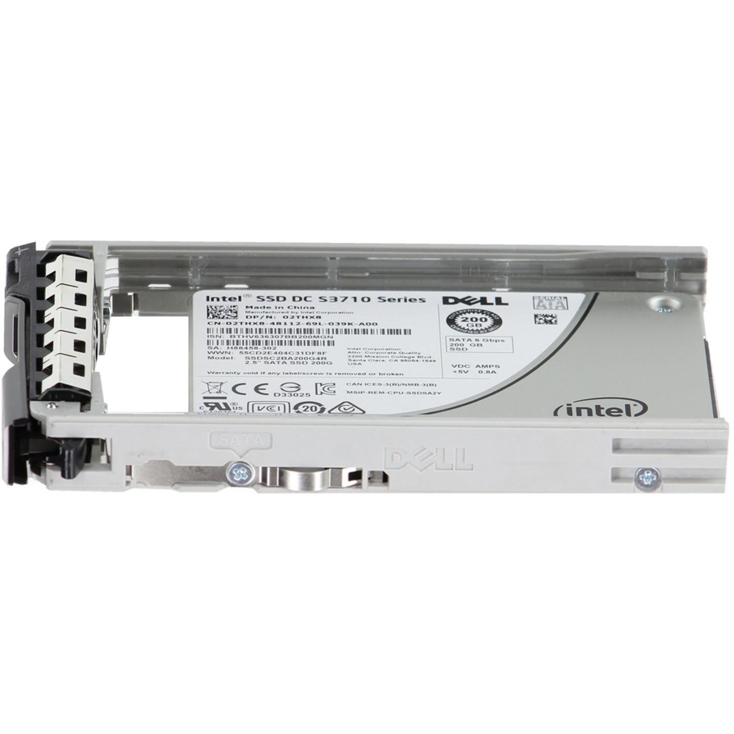 Dell 200GB 6Gbps SATA WI MLC 7mm 2.5 SSD S3710 CPO (2THX8) -R