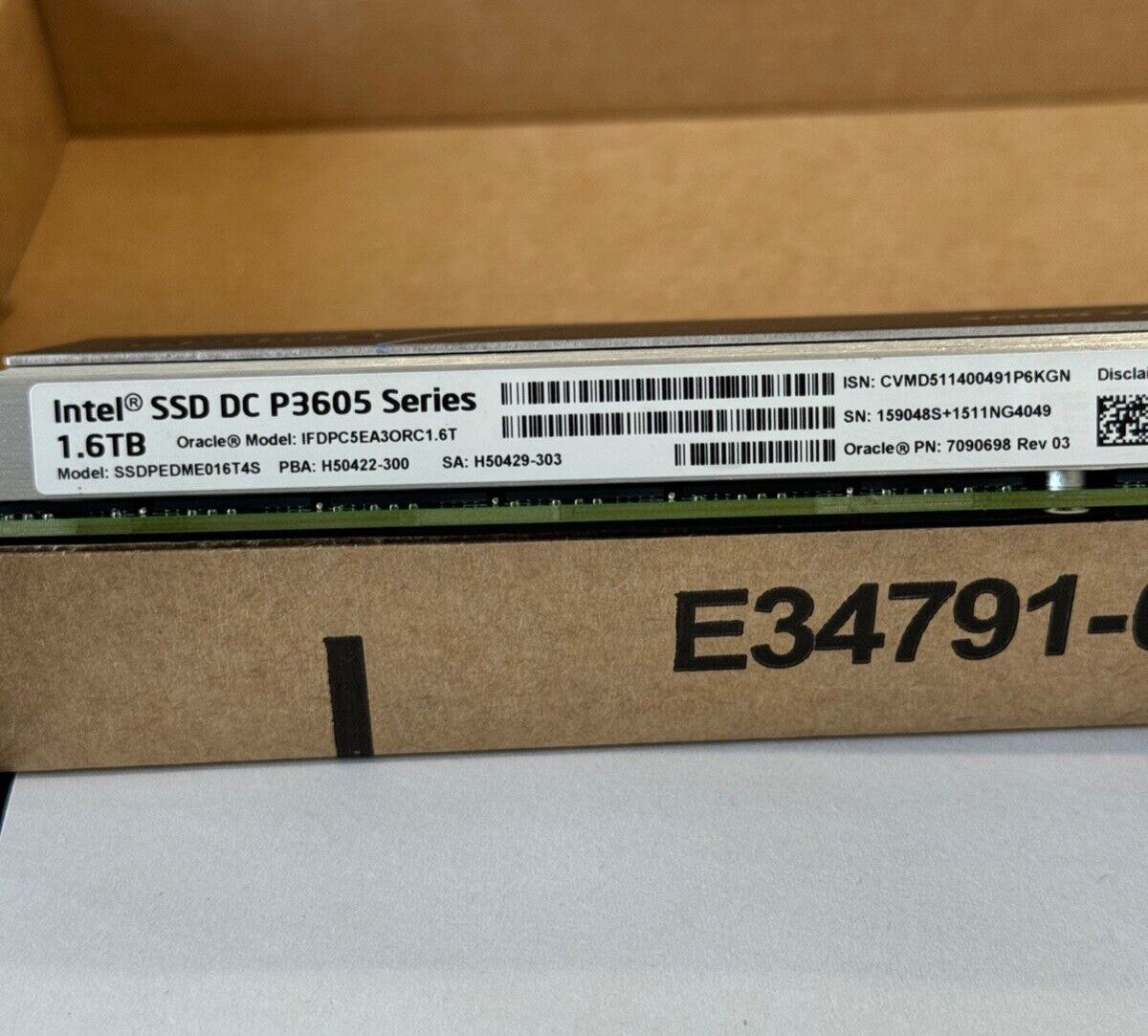 INTEL P3605 SERIES 1.6 TB PCIe NVMe SSD SSDPEDME016T4S ORACLE P/N 7090698