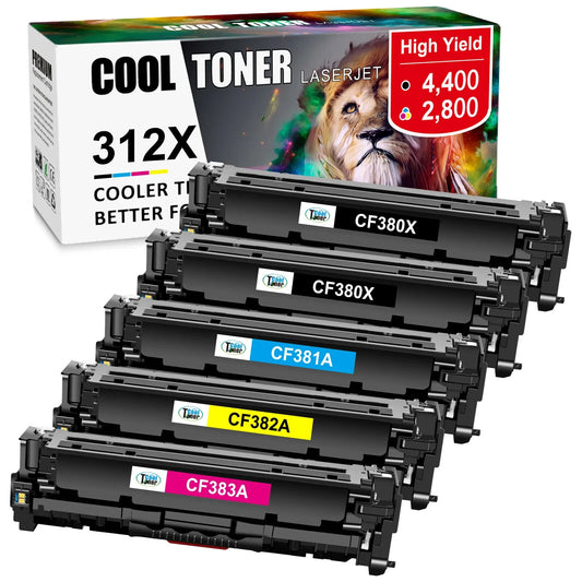 5PK CF380A CF381A CF382A CF383A Toner 312A For HP Laserjet Pro MFP M476dn M476nw