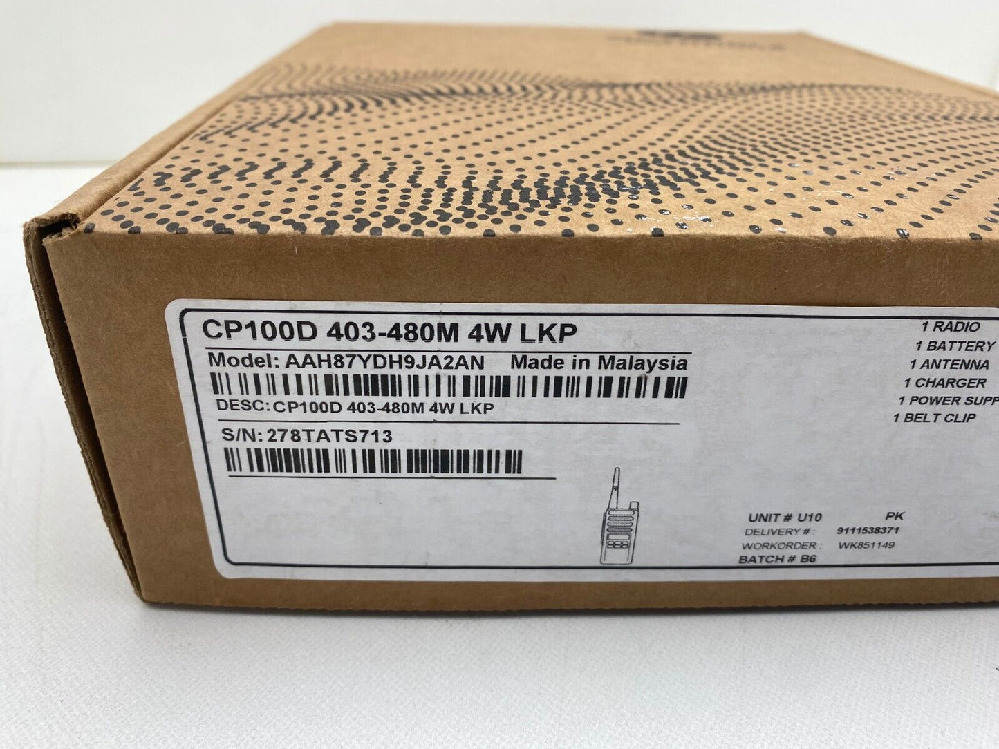 Motorola CP100D UHF Digital Portable Radio 403-480 MHz Model# AAH87YDH9JA2AN