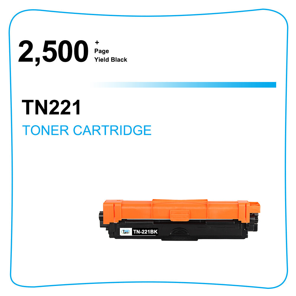 4PK Black TN221 Toner For Brother TN-221BK MFC-9130CW MFC-9140CDN HL-3140CW