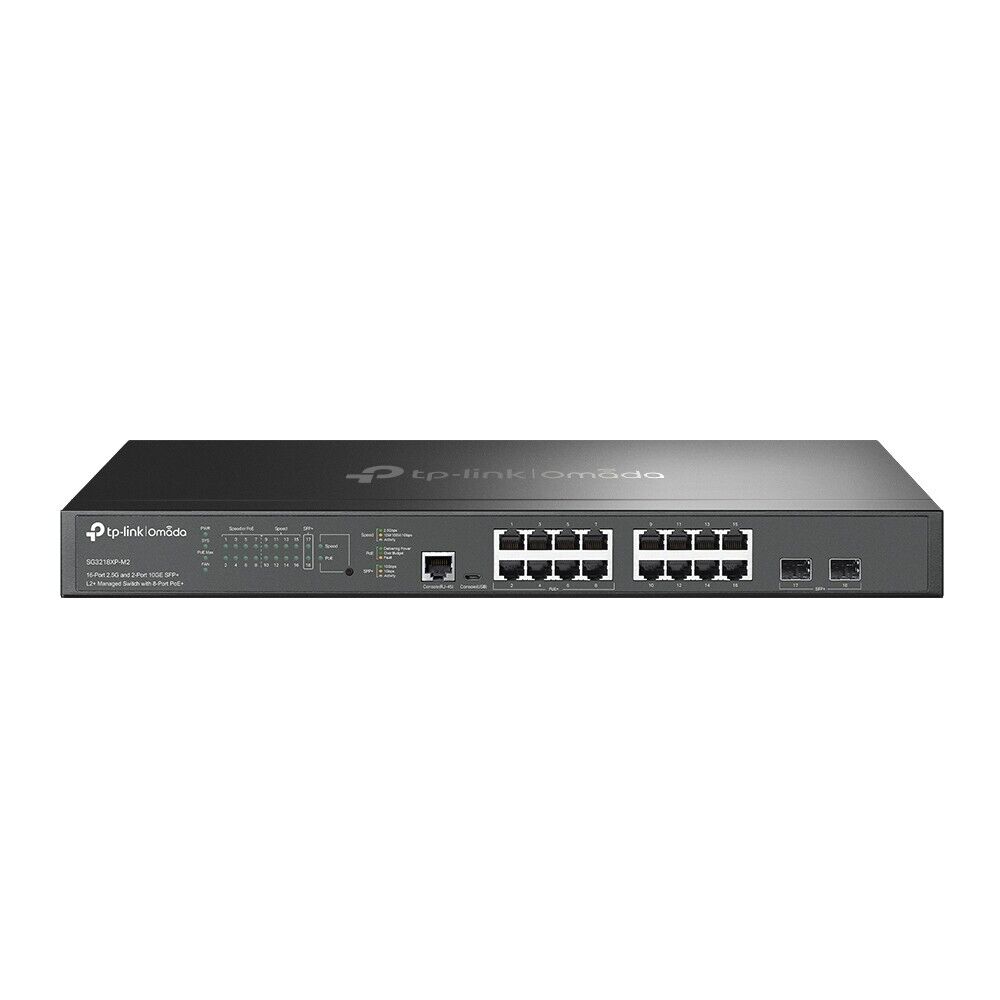 TP-Link SG3218XP-M2 | Omada 16-Port 2.5G L2+ Managed Switch | 8*PoE | 2*10Gb SFP