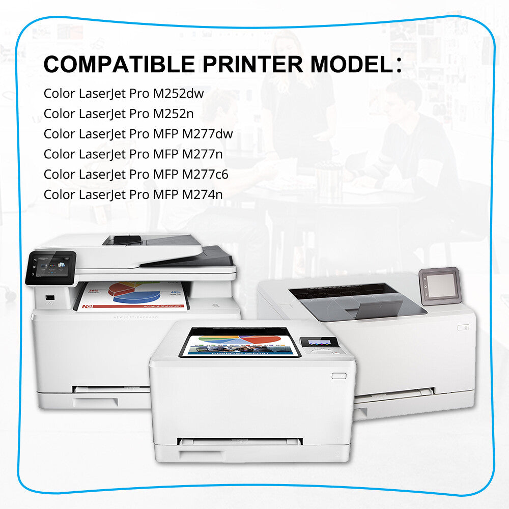 8PK Toner CF400A 201A Color Compatible With HP Laserjet M252dw M277n M277 M252