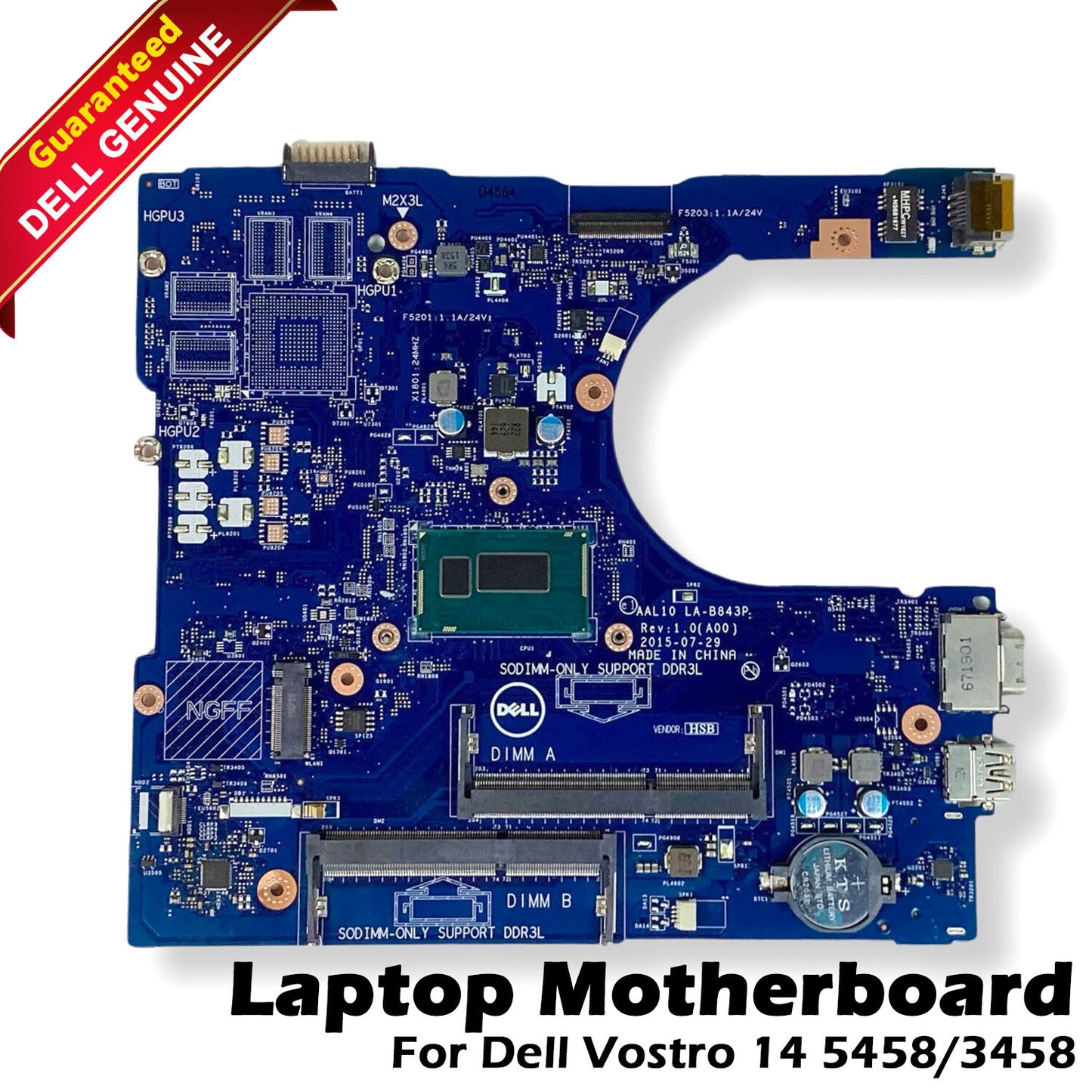 Dell Vostro 14 5458 Motherboard Intel 1.7 GHz Core I3-4005u DDR3 SDRAM 730VM