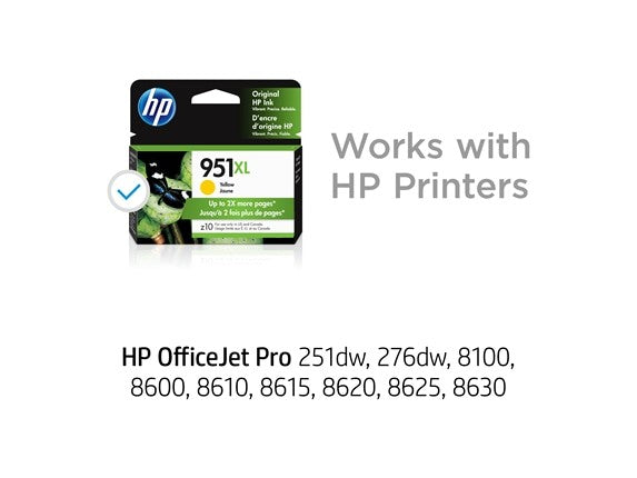 HP 951XL High Yield Yellow Original Ink Cartridge, ~1,500 pages, CN048AN#140