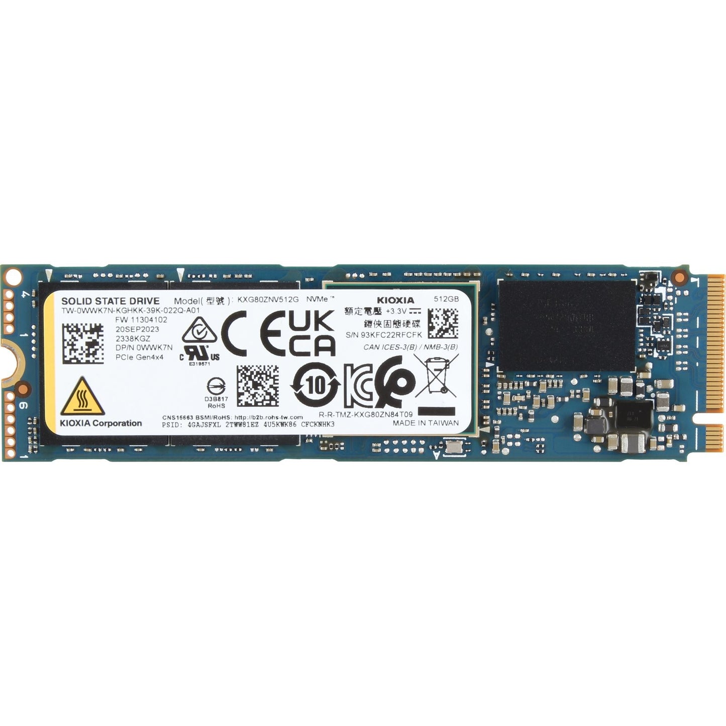 Dell Kioxia 512GB PCIe Gen4 NVMe Class 40 TLC 2280 M.2 SSD XG8 (WWK7N)