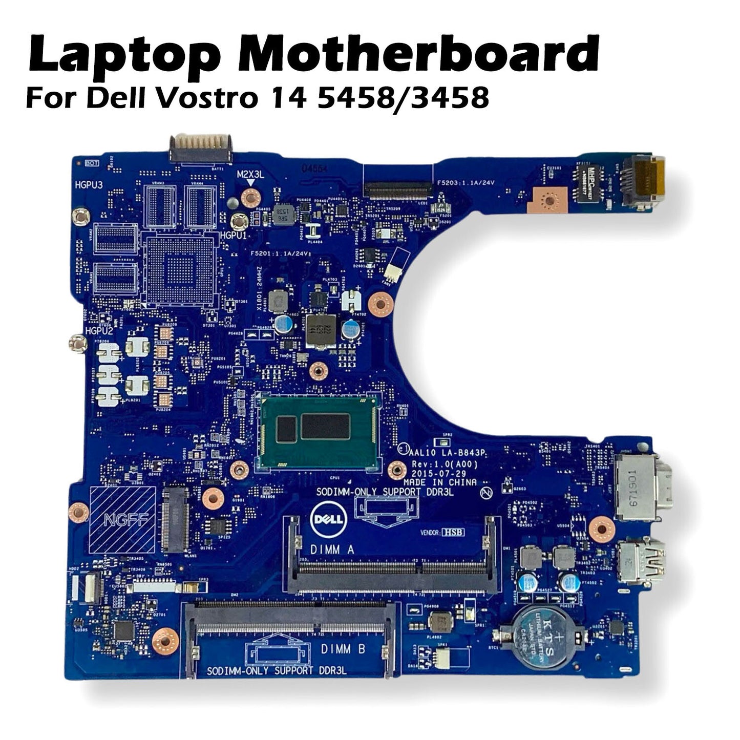 Dell Vostro 14 5458 Motherboard Intel 1.7 GHz Core I3-4005u DDR3 SDRAM 730VM