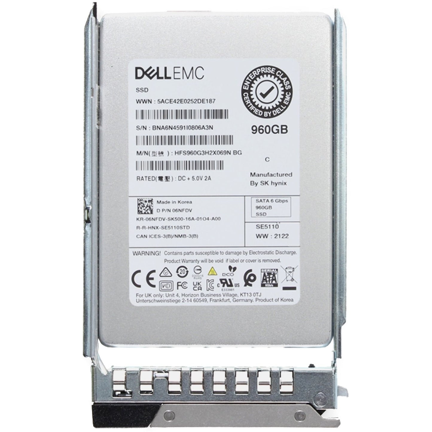 Dell 960GB 6Gbps SATA RI TLC 7mm 2.5 SSD SE5110 (6NFDV)