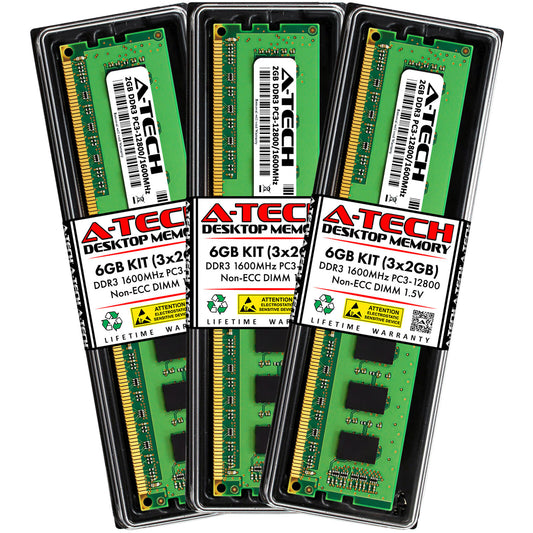 6GB Kit 3x 2GB DDR3-1600 DIMM Corsair TR3X6G1600C9 Equivalent Desktop Memory RAM