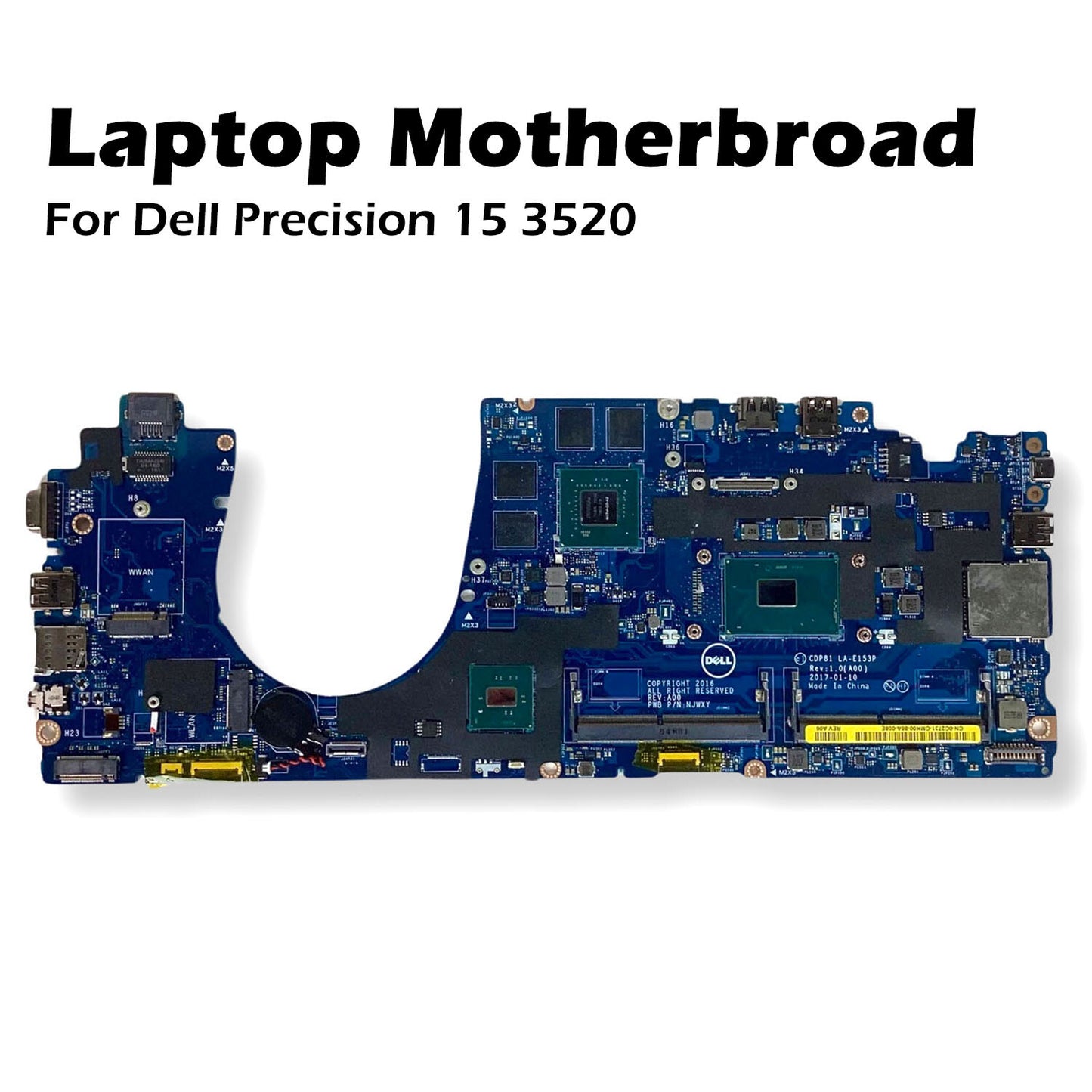 Dell OEM Precision 15 3520 Motherboard with Intel i5 Quad Core 2.5GHz CPU C2731