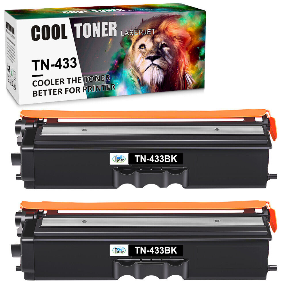 2x Toner Compatible With Brother TN433 TN433BK HL-L8360CDW MFC-L8900cdw L8610CDW