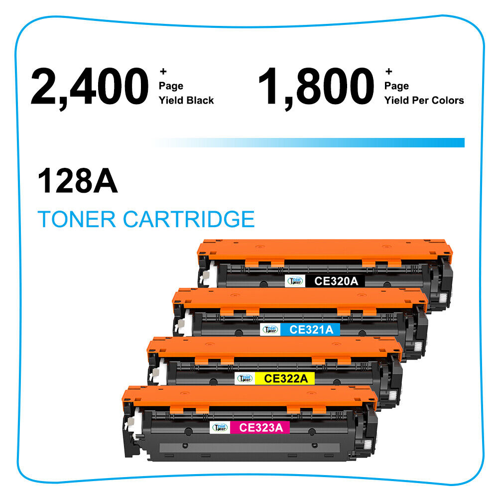 Set of 4PK CE320A 128A Toner Cartridge For HP LaserJet Pro CP1525NW CM1415FNW