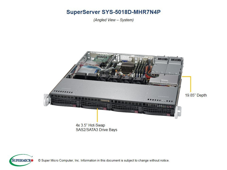 SuperMicro SYS-5018D-MHR7N4P 1U Server