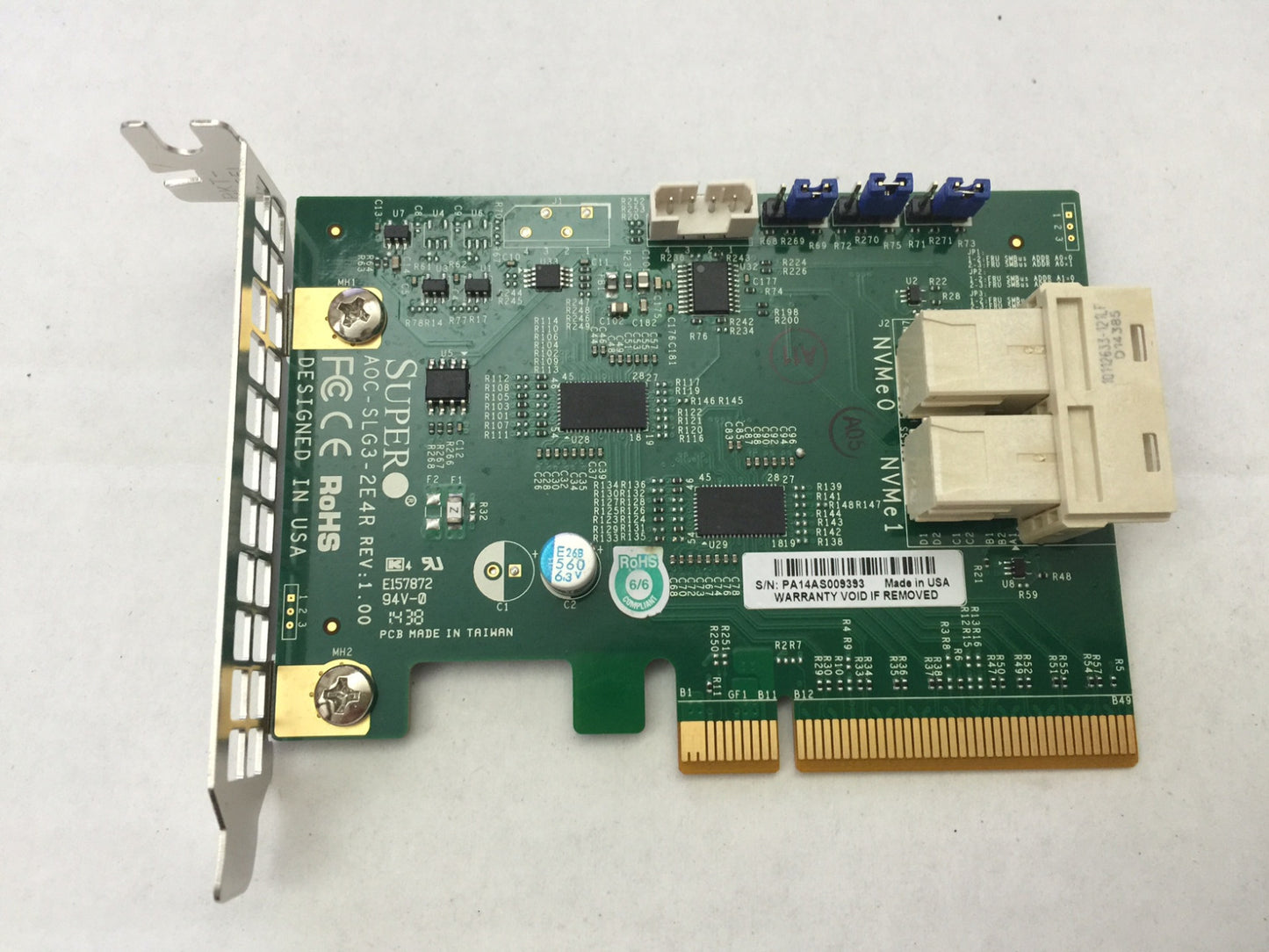 Supermicro AOC-SLG3-2E4R NVMe Card 2 Internal NVMe Ports