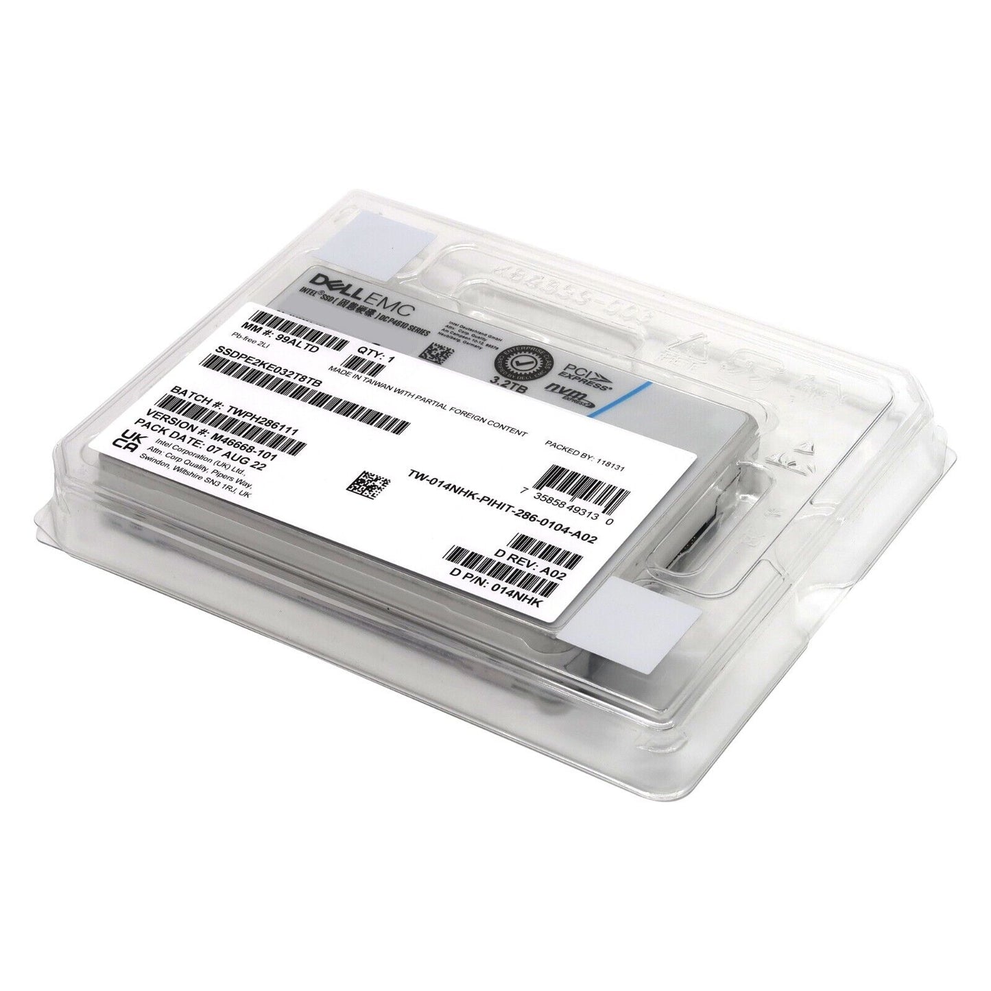 Dell DC P4610 3.2TB NVMe PCIe 3.1 x4 U.2 2.5" Mix Enterprise SSD SSDPE2KE032T8TB