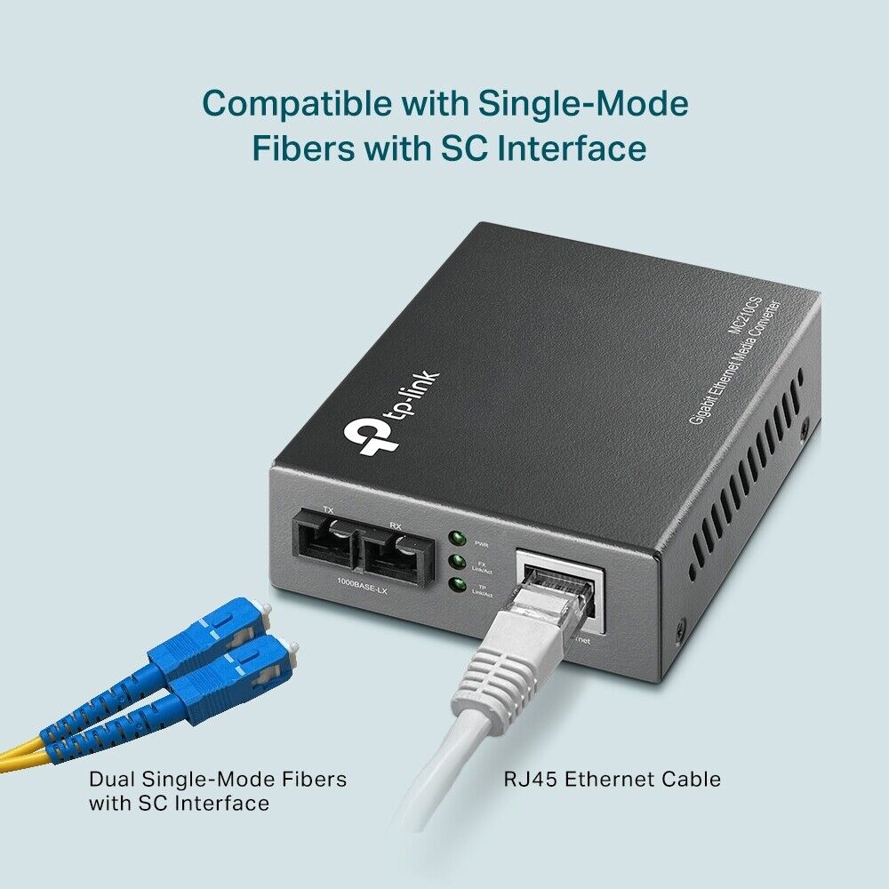 TP-Link MC210CS | Omada 1000Mbps Gigabit Single-Mode Media Converter