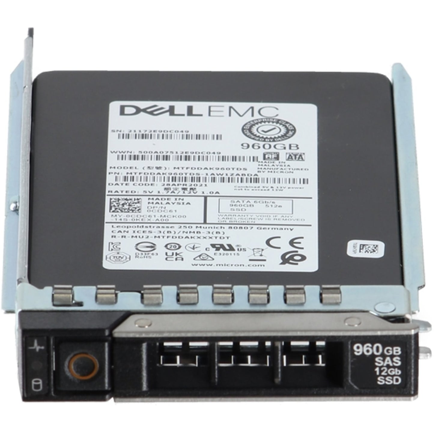 Dell 960GB 6Gbps SATA RI TLC 7mm 2.5 SSD 5300 Pro (CDC61)