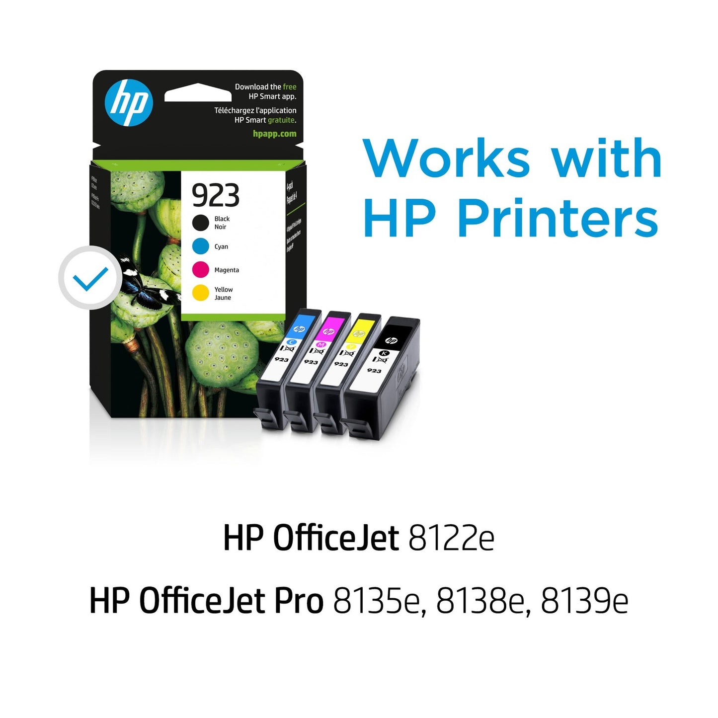 HP 923 CMYK Original Ink Cartridge 4-Pack, Average cartridge yields 500 standard