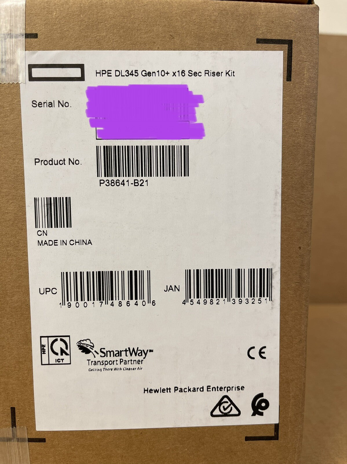 HPE ProLiant DL345 Gen10 Plus x16 Secondary Riser Kit "Secondary Riser 2" FHFL