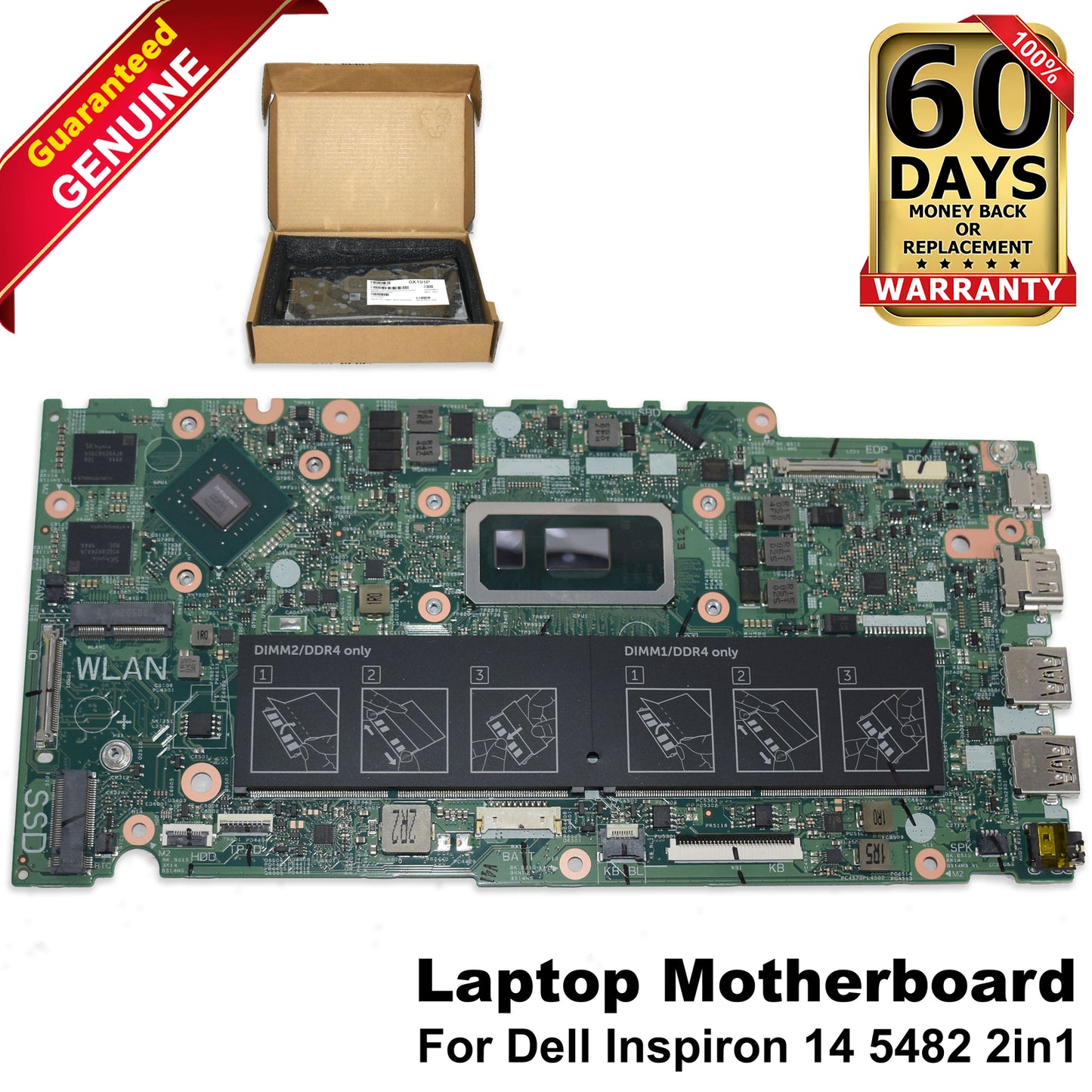Dell Inspiron 14 5482 2-in-1 Motherboard i7-8565U Quad-Core Nvidia 940MX X191P