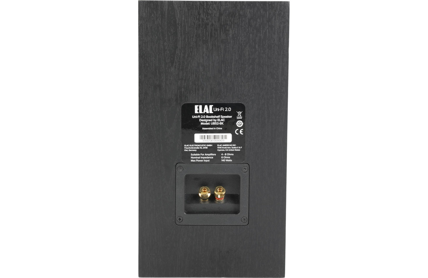 Elac UB52-BK Uni-Fi 2.0 Three-Way Bookshelf Speakers, Pair in Black