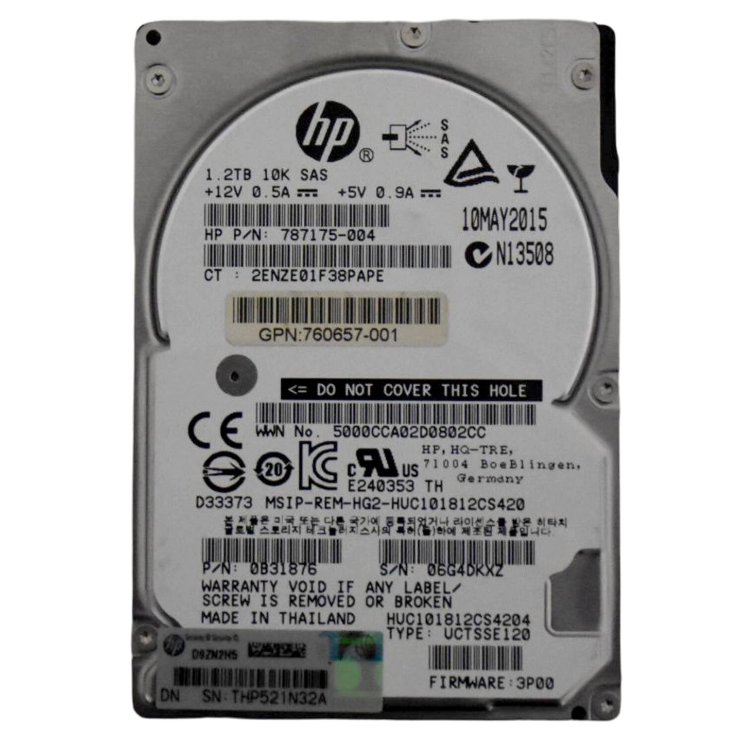 HP MLC 1.2TB 10K RPM SAS 12Gb/s SFF 2.5" Hard Drive 787175-004 0B31876 (NOT FOR HOME PC)