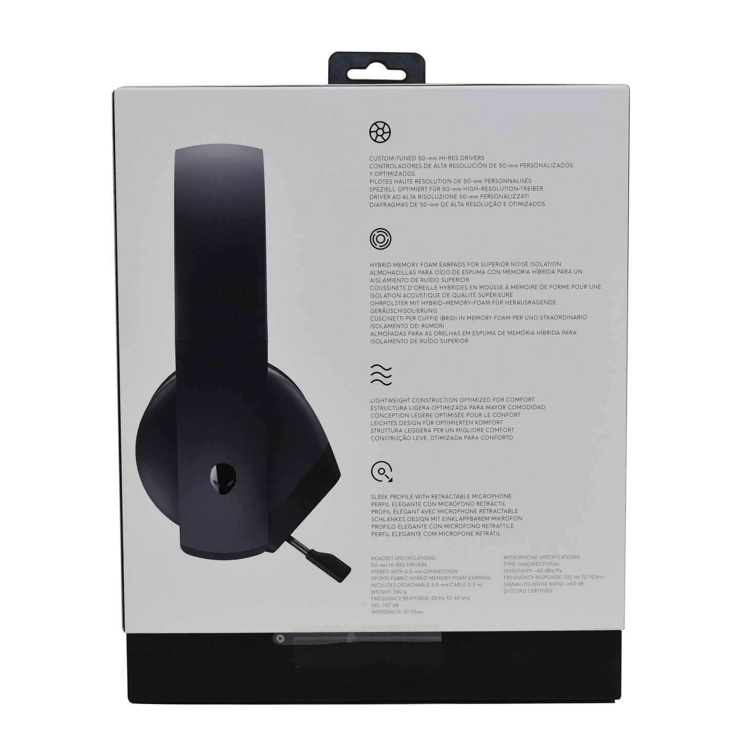 Dell Alienware AW310H Gaming Headset 3.5mm USB DAC Mic Black RTCMY