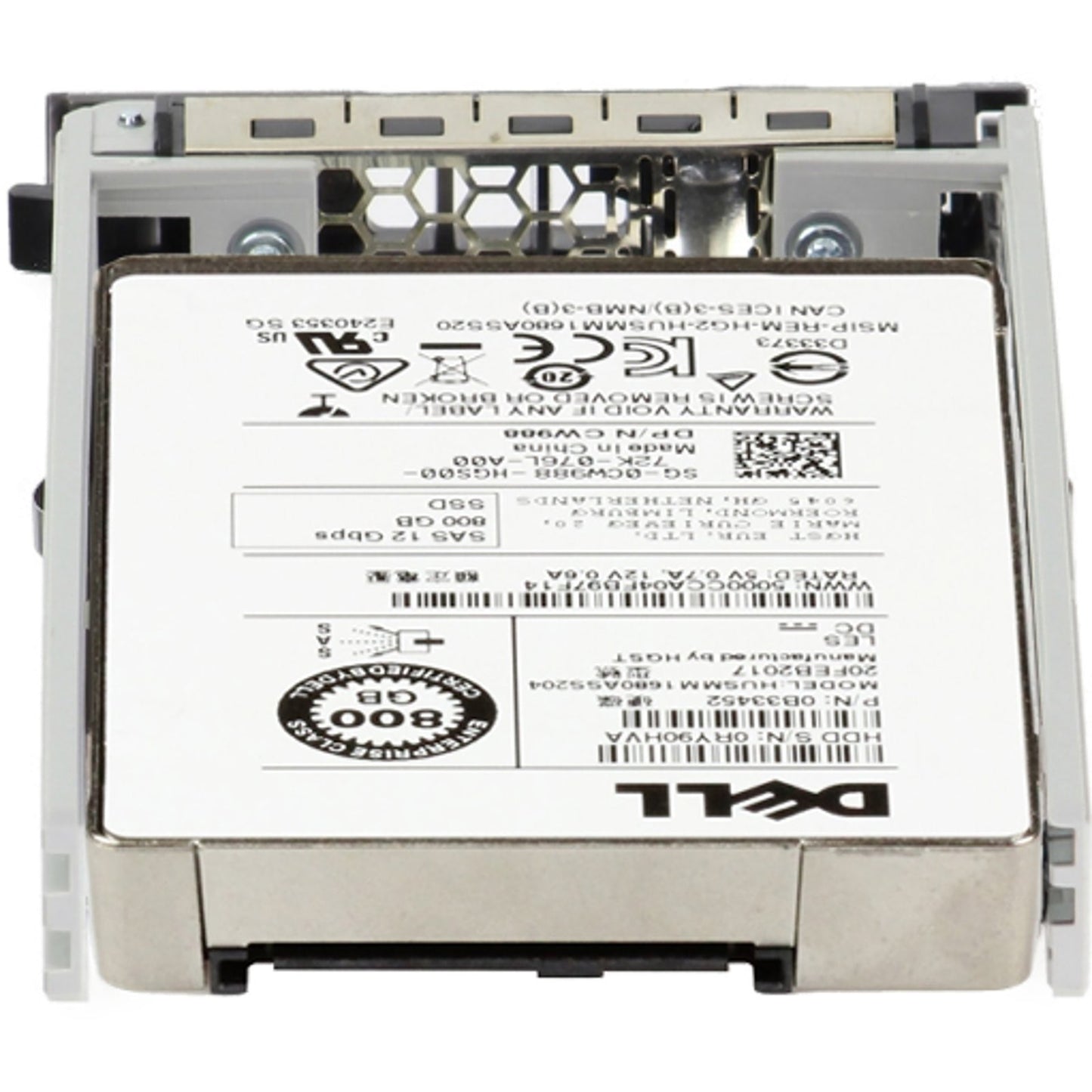 Dell 800GB 12Gbps SAS WI MLC 2.5 SSD 1680ASS204 CPO (CW988) -R (NOT FOR HOME PC)